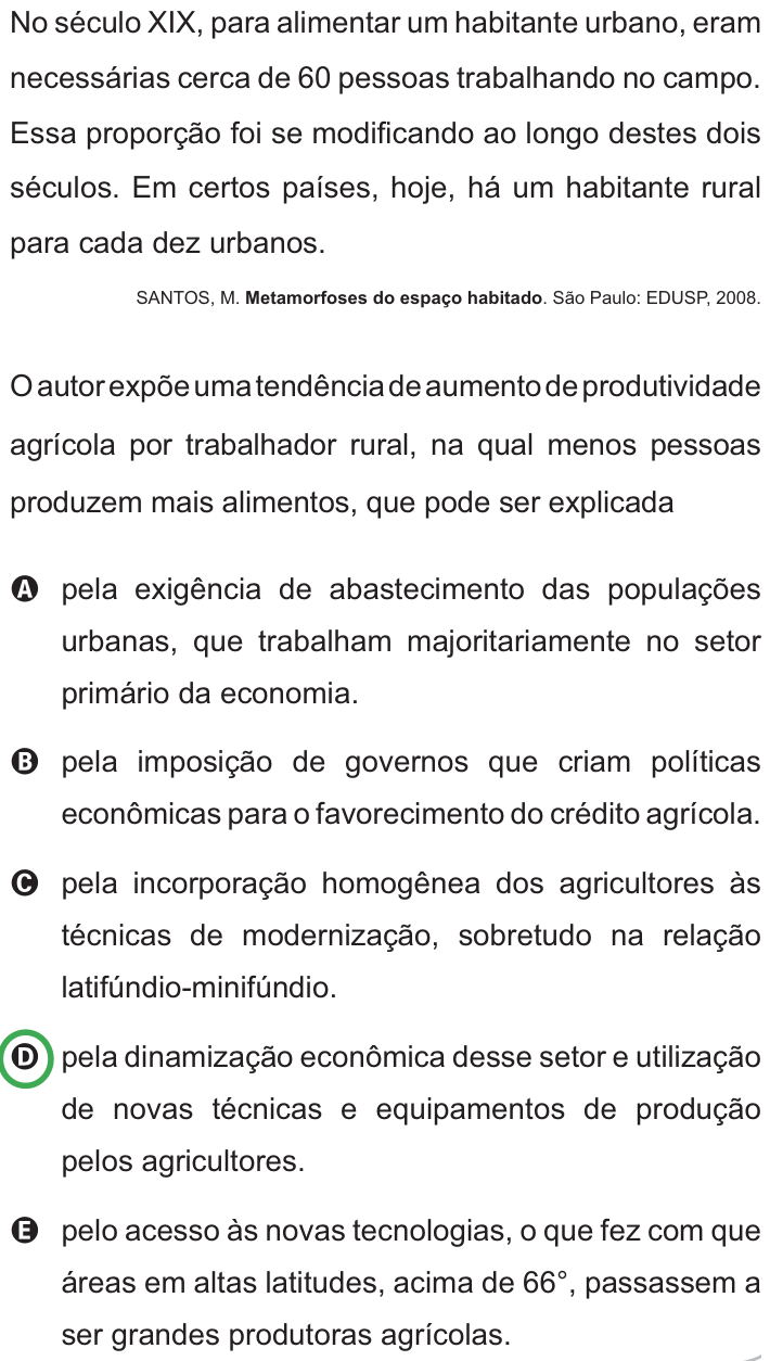 Questão 9 no caderno Azul do ENEM PPL 2010