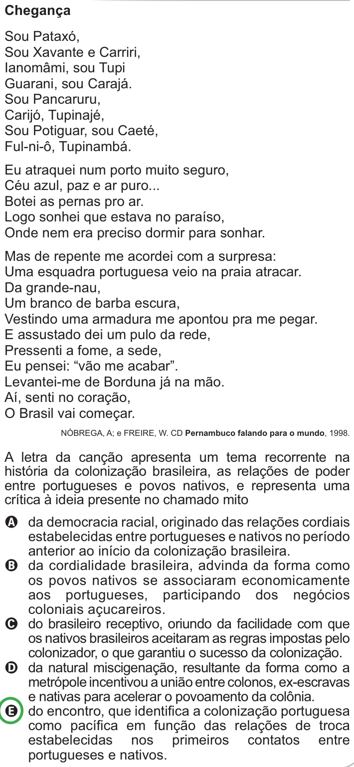 Questão 20 no caderno Azul do ENEM PPL 2010