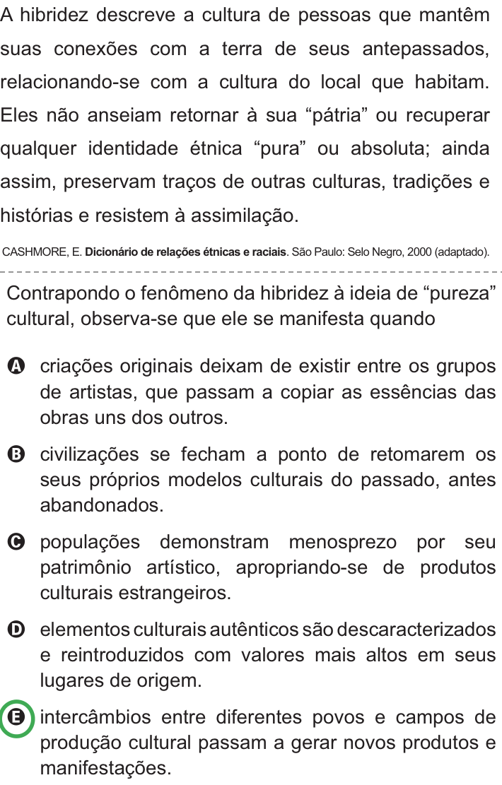 Questão 22 no caderno Azul do ENEM PPL 2010