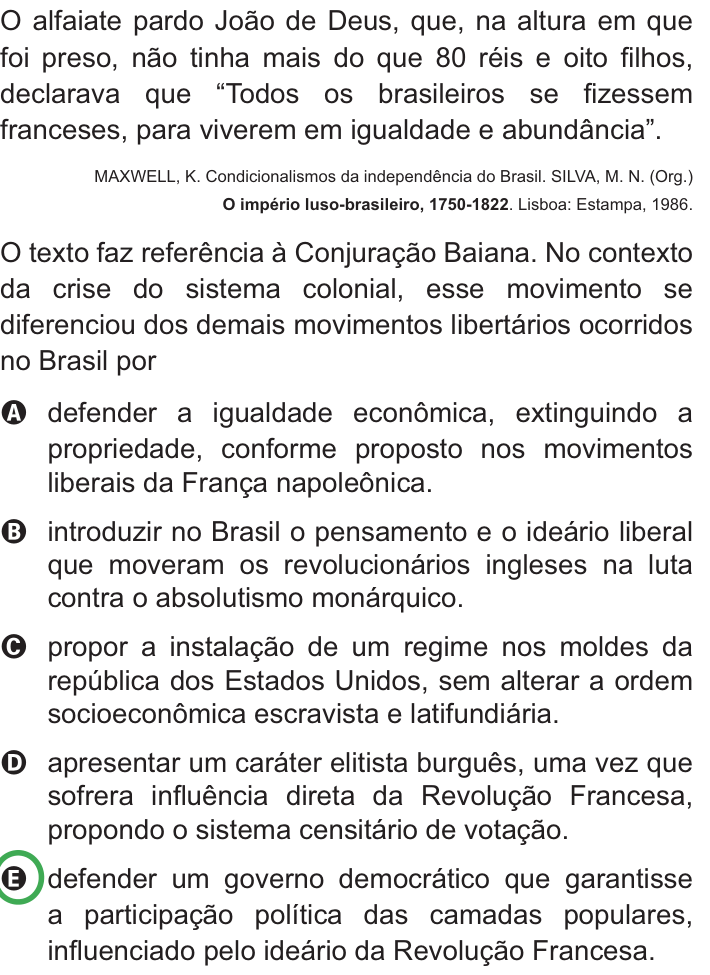 Questão 24 no caderno Azul do ENEM PPL 2010