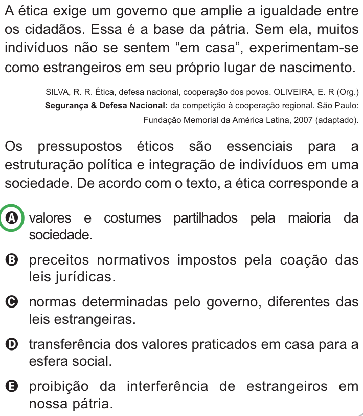 Questão 27 no caderno Azul do ENEM PPL 2010