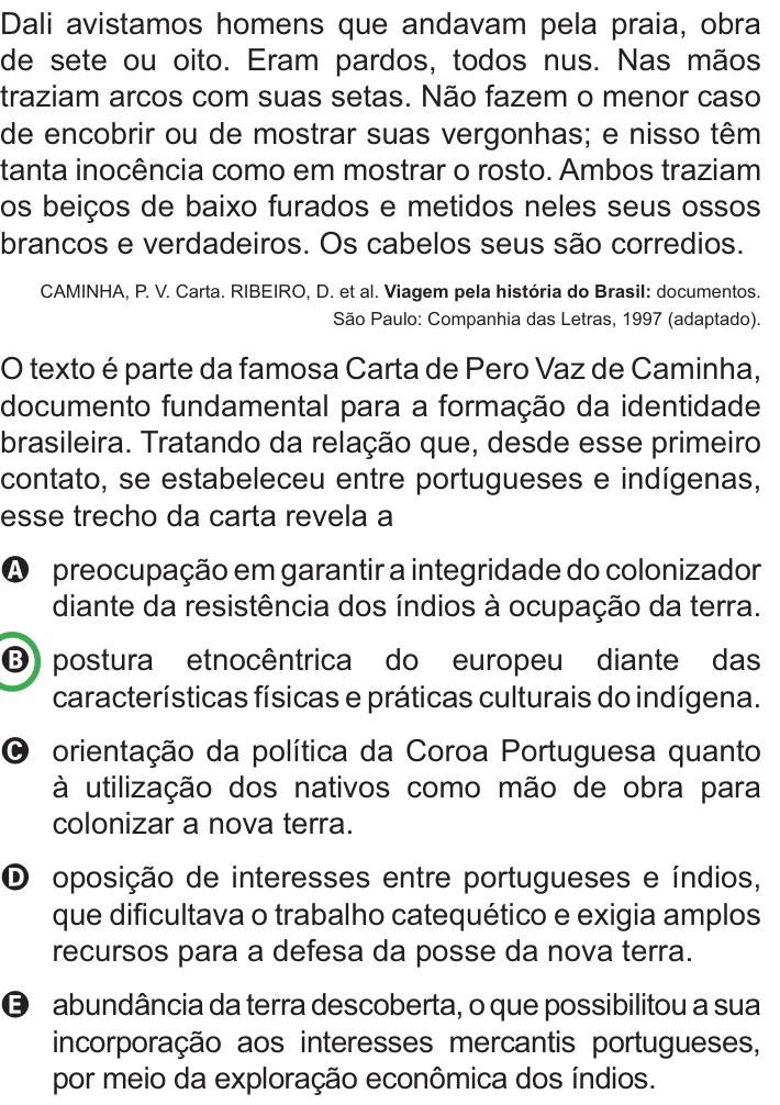 Questão 28 no caderno Azul do ENEM PPL 2010
