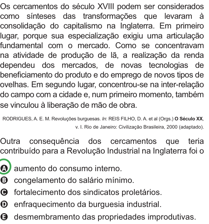 Questão 32 no caderno Azul do ENEM PPL 2010