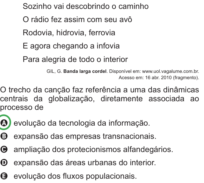 Questão 33 no caderno Azul do ENEM PPL 2010