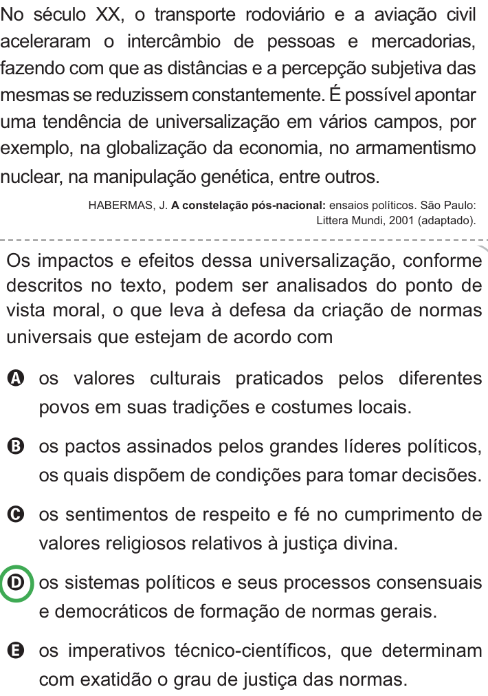 Questão 34 no caderno Azul do ENEM PPL 2010