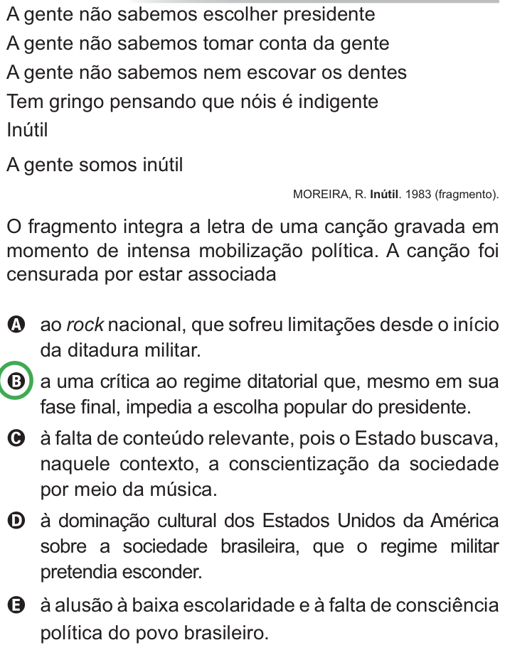 Questão 41 no caderno Azul do ENEM PPL 2010