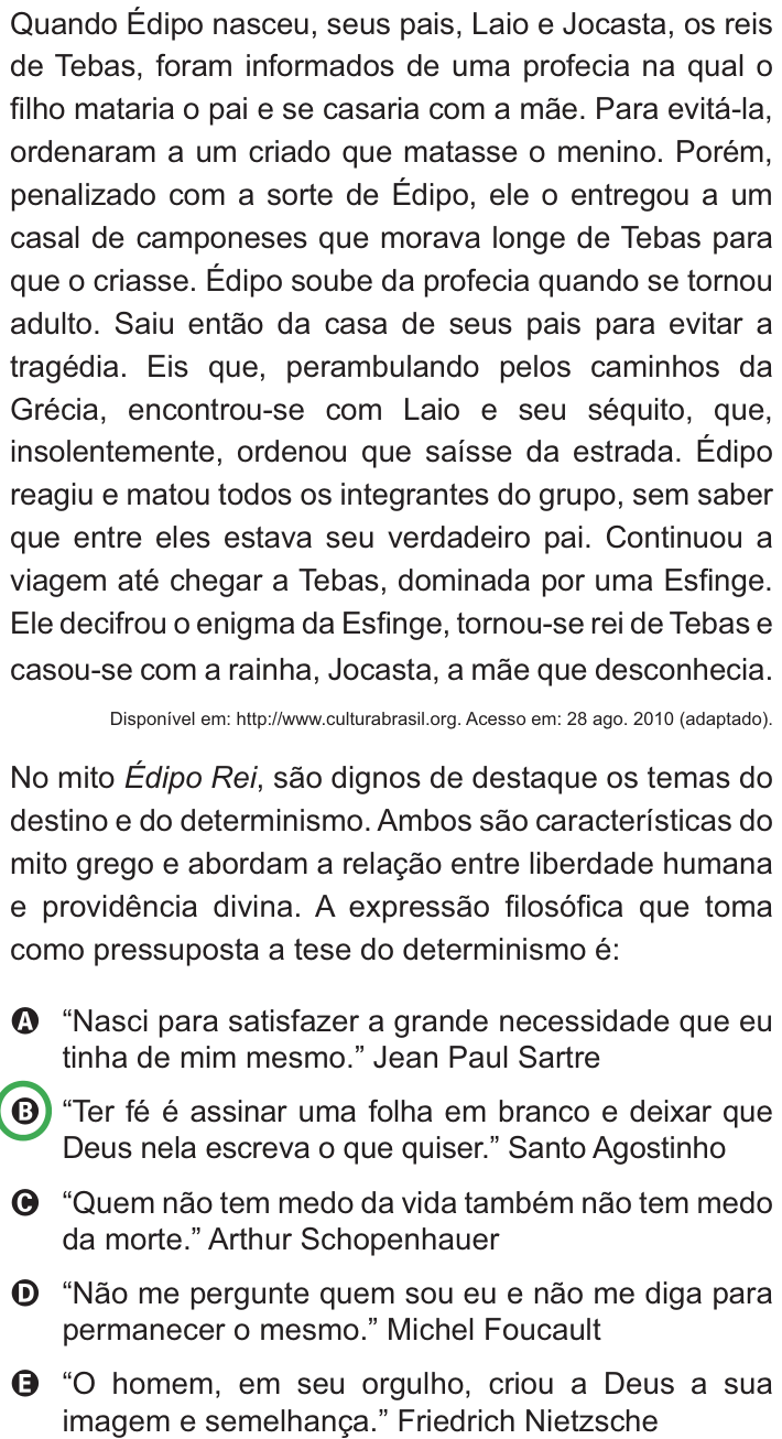 Questão 45 no caderno Azul do ENEM PPL 2010