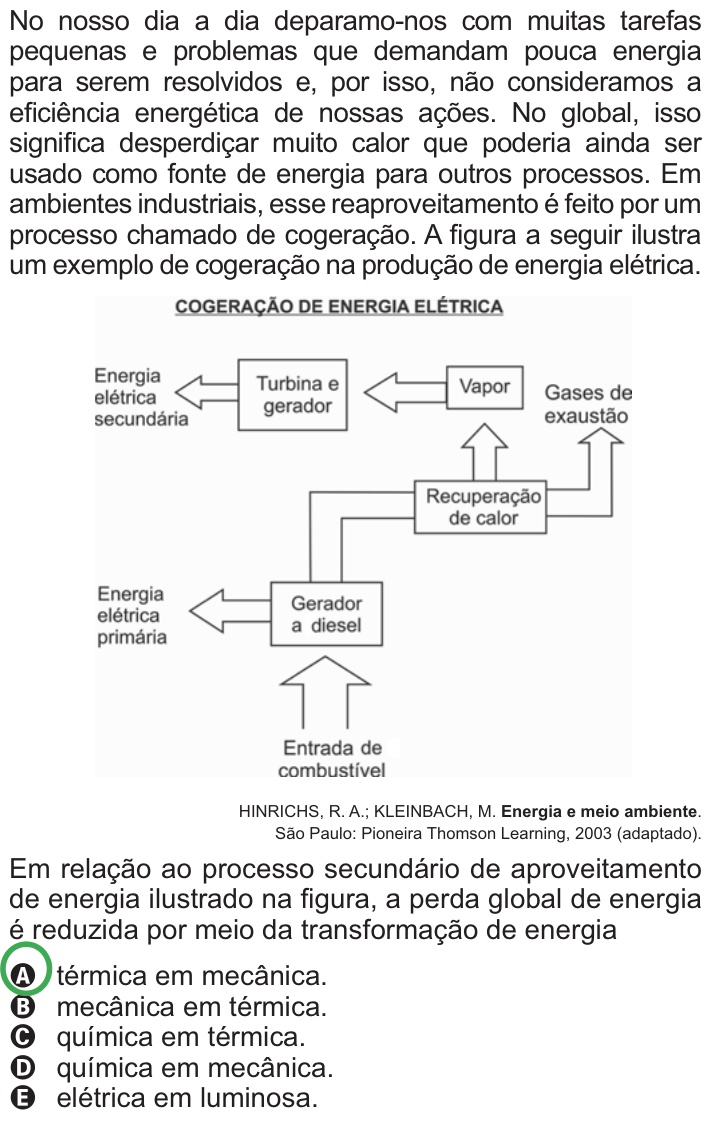 Questão 48 no caderno Azul do ENEM PPL 2010