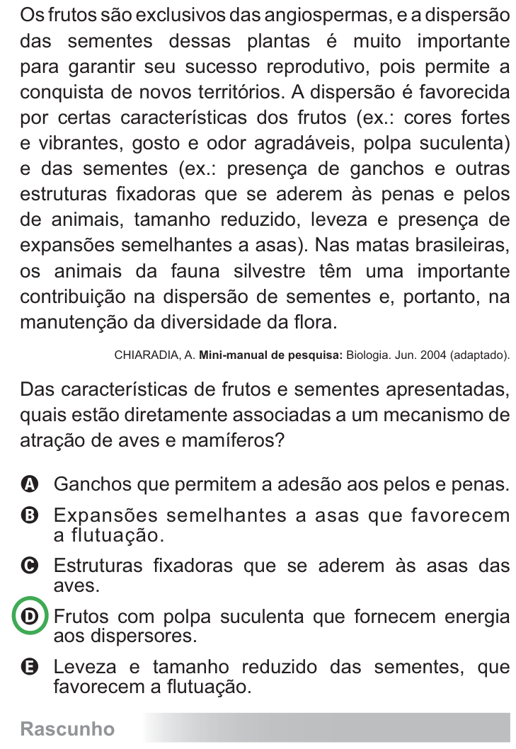 Questão 51 no caderno Azul do ENEM PPL 2010