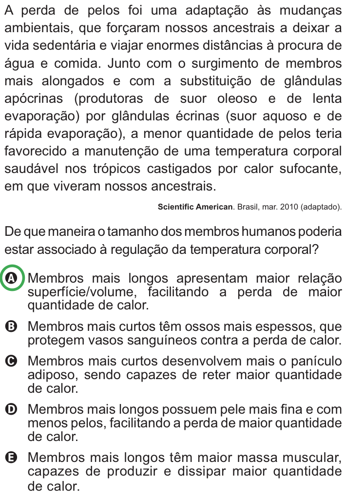 Questão 69 no caderno Azul do ENEM PPL 2010