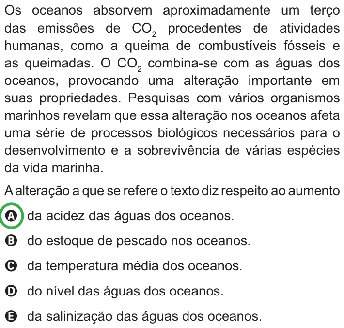 Questão 74 no caderno Azul do ENEM PPL 2010