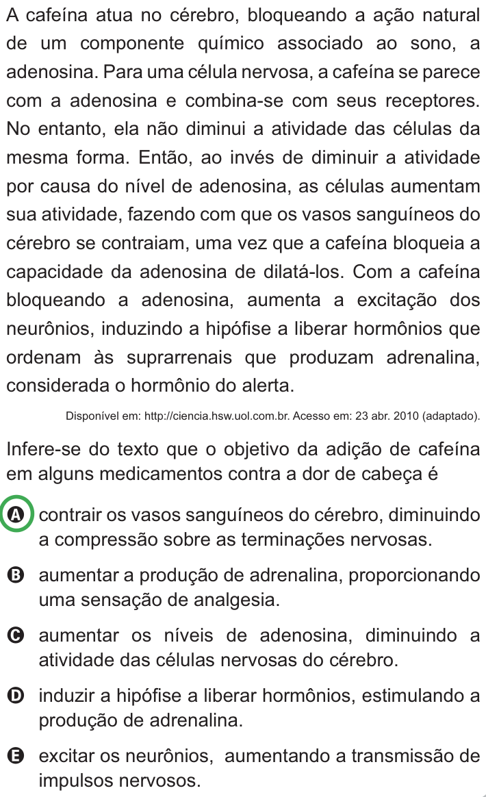 Questão 78 no caderno Azul do ENEM PPL 2010