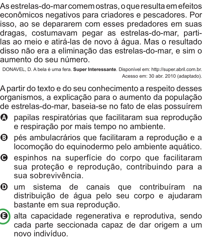 Questão 88 no caderno Azul do ENEM PPL 2010
