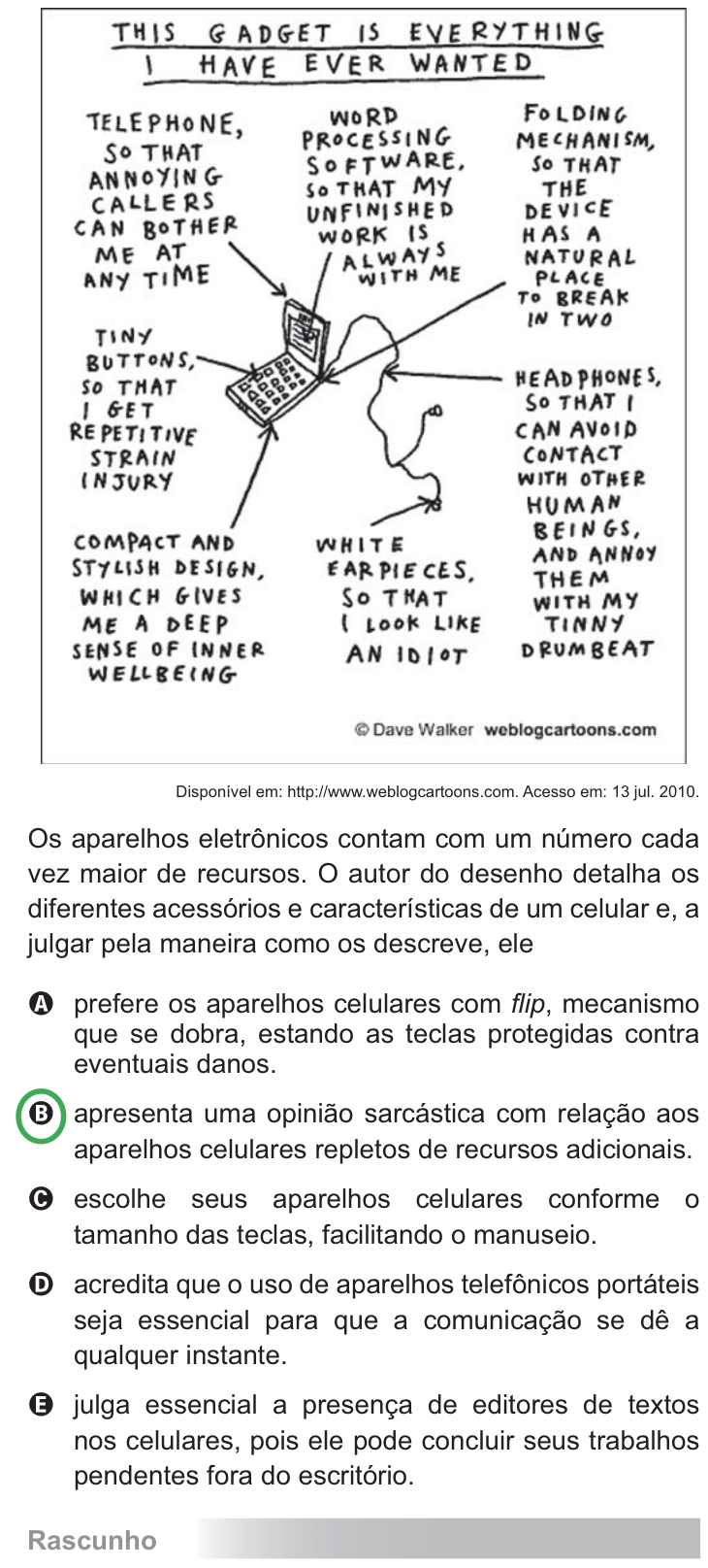 Questão 95 no caderno Azul do ENEM PPL 2010