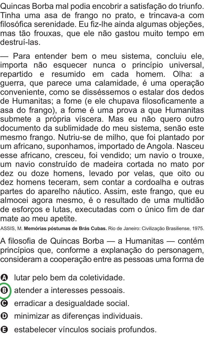 Questão 111 no caderno Azul do ENEM PPL 2010