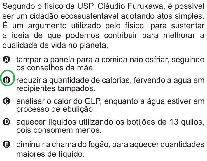 Questão 112 no caderno Azul do ENEM PPL 2010