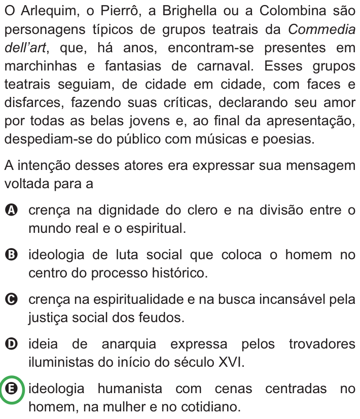 Questão 114 no caderno Azul do ENEM PPL 2010