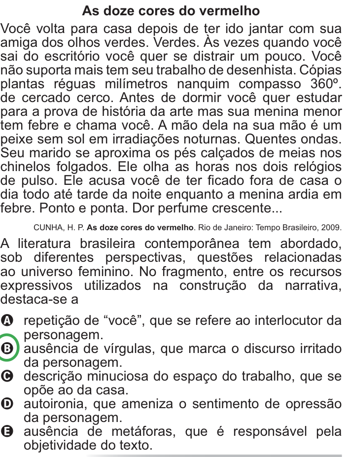 Questão 115 no caderno Azul do ENEM PPL 2010