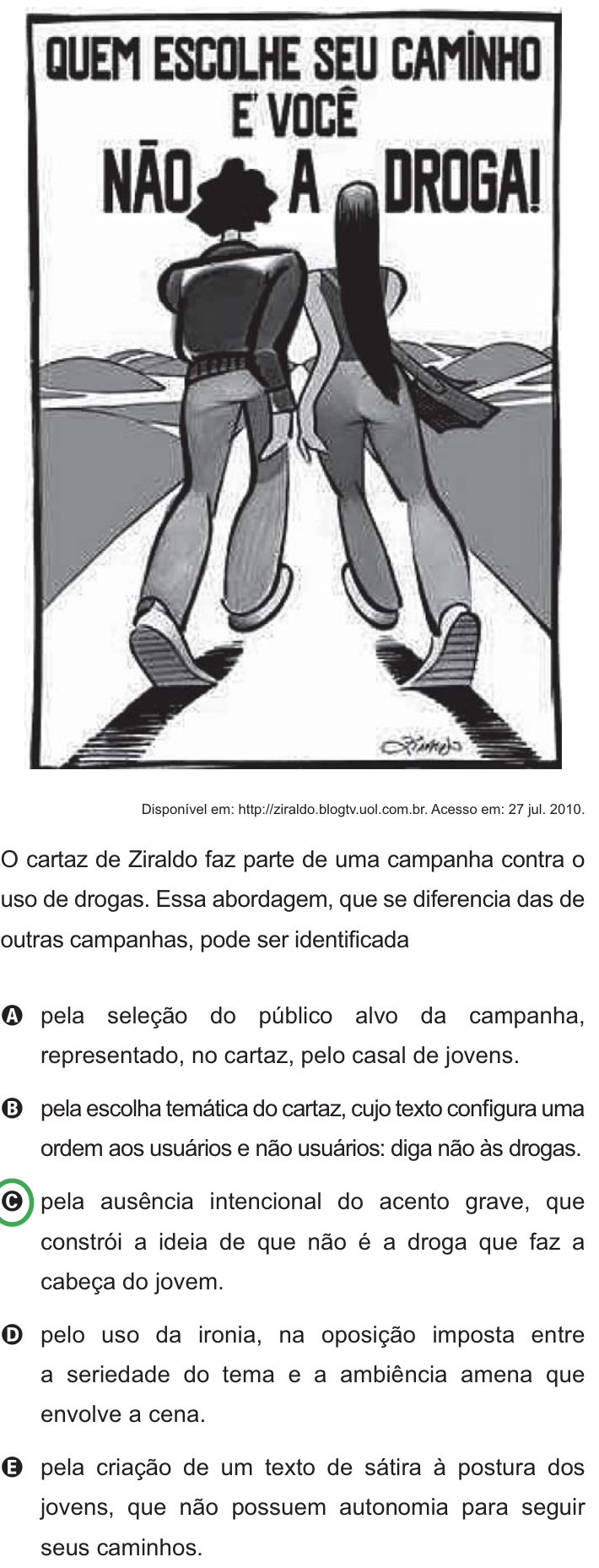 Questão 119 no caderno Azul do ENEM PPL 2010
