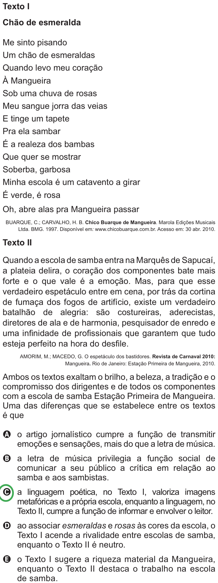 Questão 120 no caderno Azul do ENEM PPL 2010
