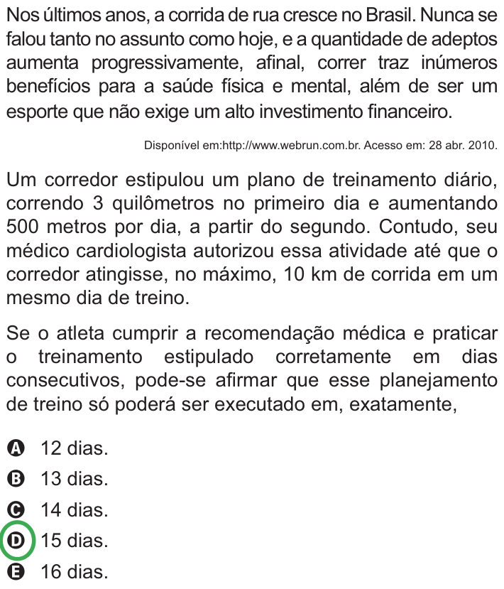 Questão 141 no caderno Azul do ENEM PPL 2010
