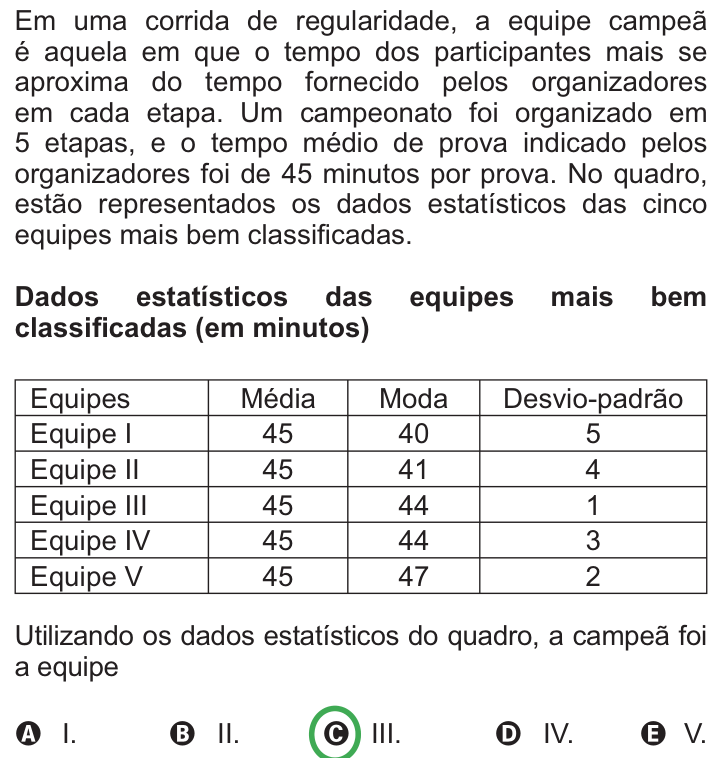 Questão 158 no caderno Azul do ENEM PPL 2010