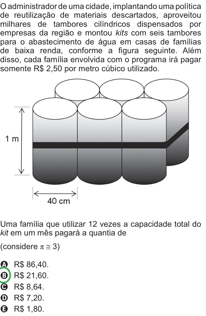 Questão 159 no caderno Azul do ENEM PPL 2010