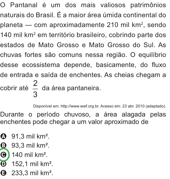 Questão 160 no caderno Azul do ENEM PPL 2010
