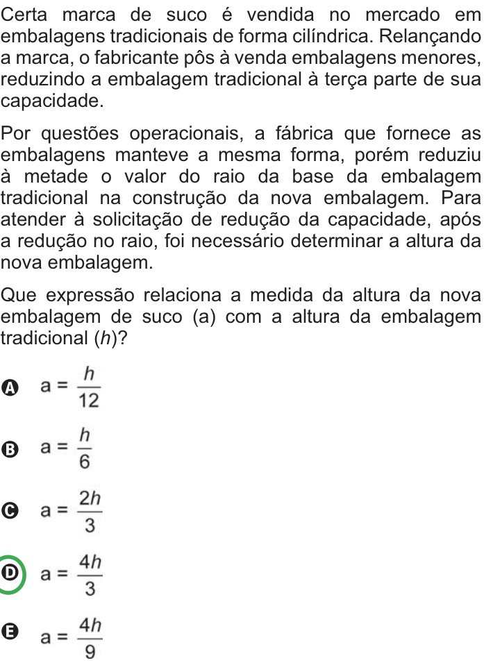 Questão 177 no caderno Azul do ENEM PPL 2010