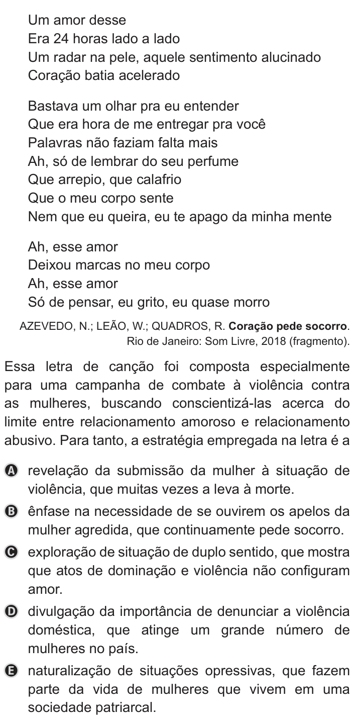 Questão 7 no caderno Azul do ENEM 2019
