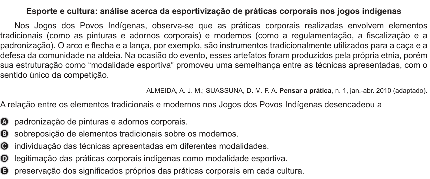 Questão 11 no caderno Azul do ENEM 2019
