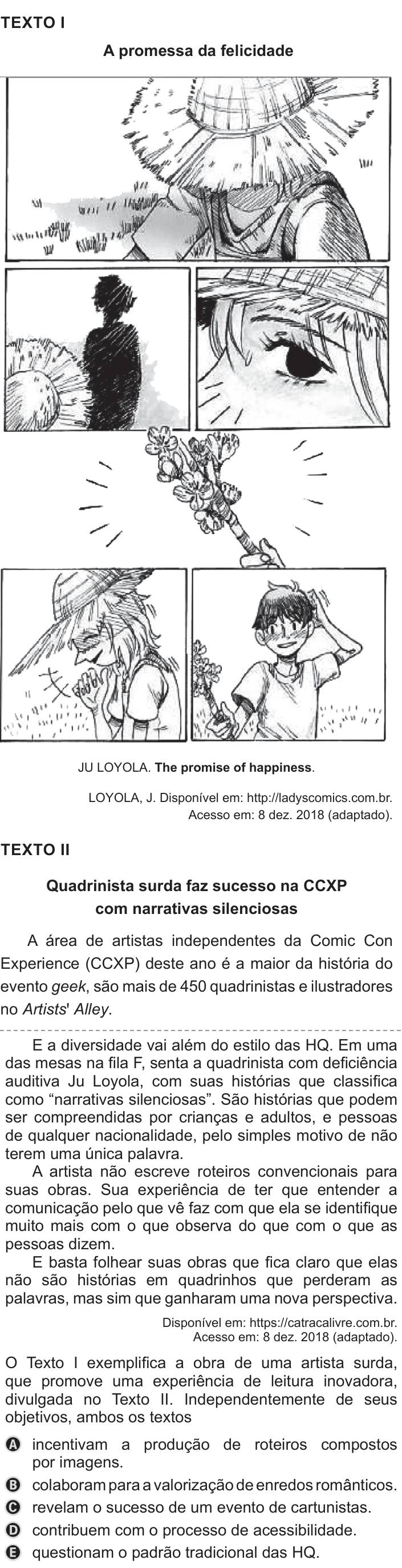 Questão 12 no caderno Azul do ENEM 2019