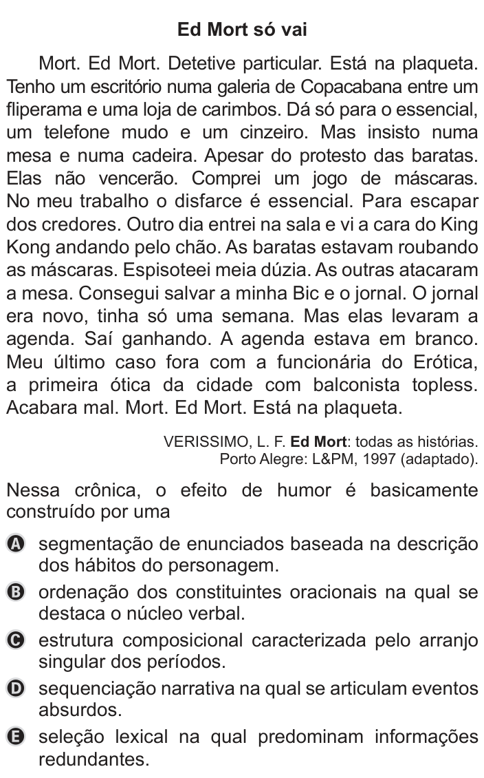 Questão 16 no caderno Azul do ENEM 2019