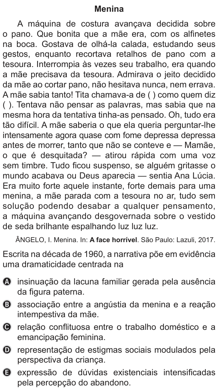 Questão 21 no caderno Azul do ENEM 2019