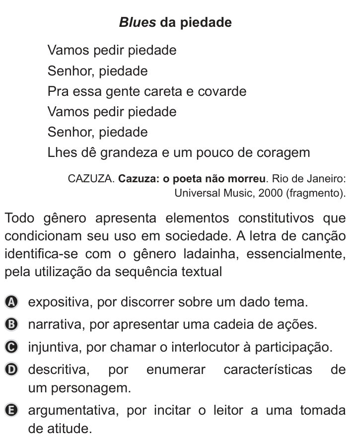 Questão 24 no caderno Azul do ENEM 2019