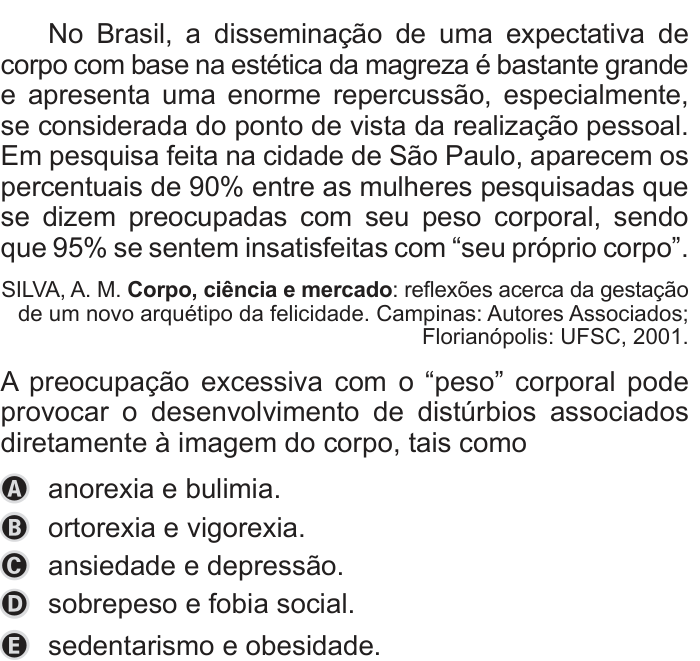 Questão 35 no caderno Azul do ENEM 2019