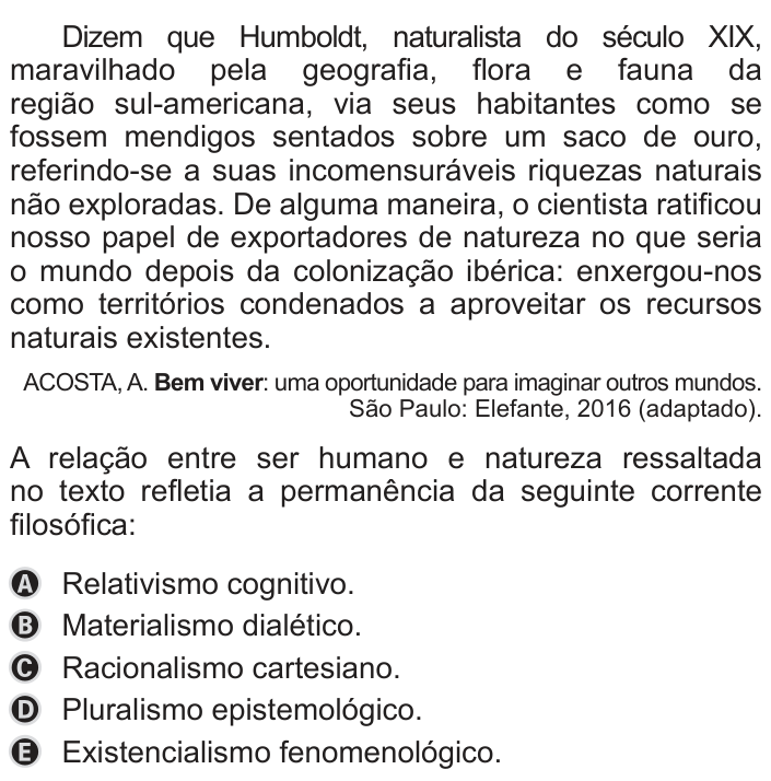 Questão 48 no caderno Azul do ENEM 2019