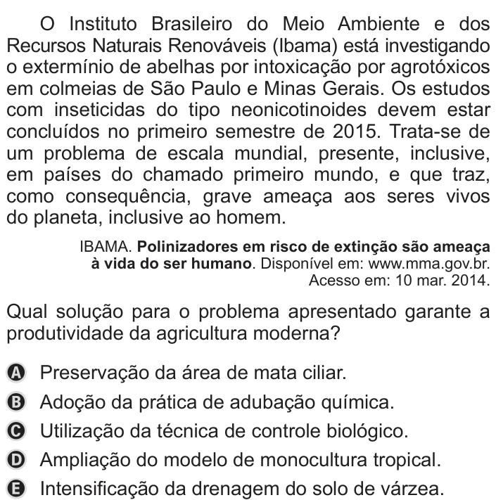Questão 49 no caderno Azul do ENEM 2019
