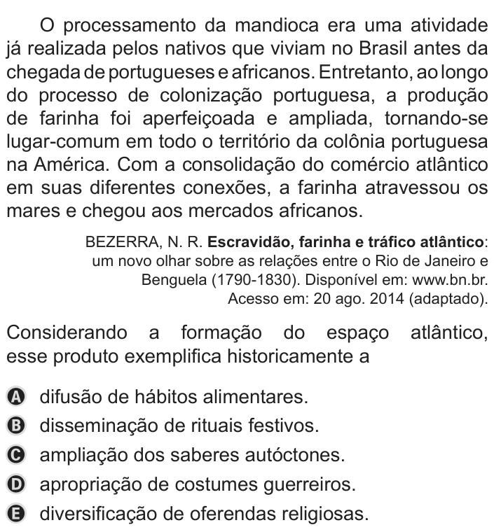 Questão 52 no caderno Azul do ENEM 2019