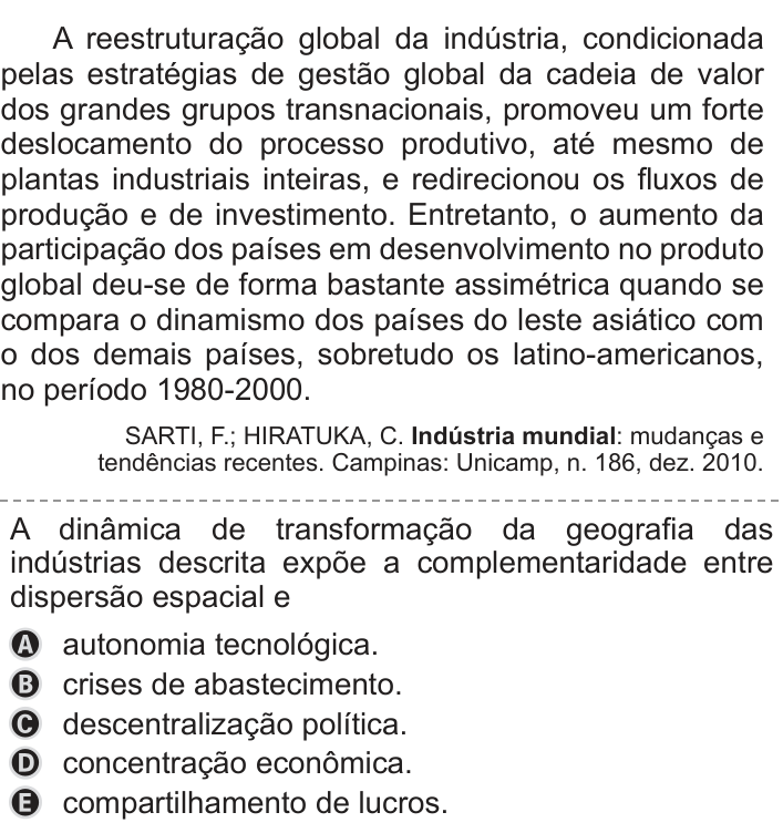 Questão 56 no caderno Azul do ENEM 2019