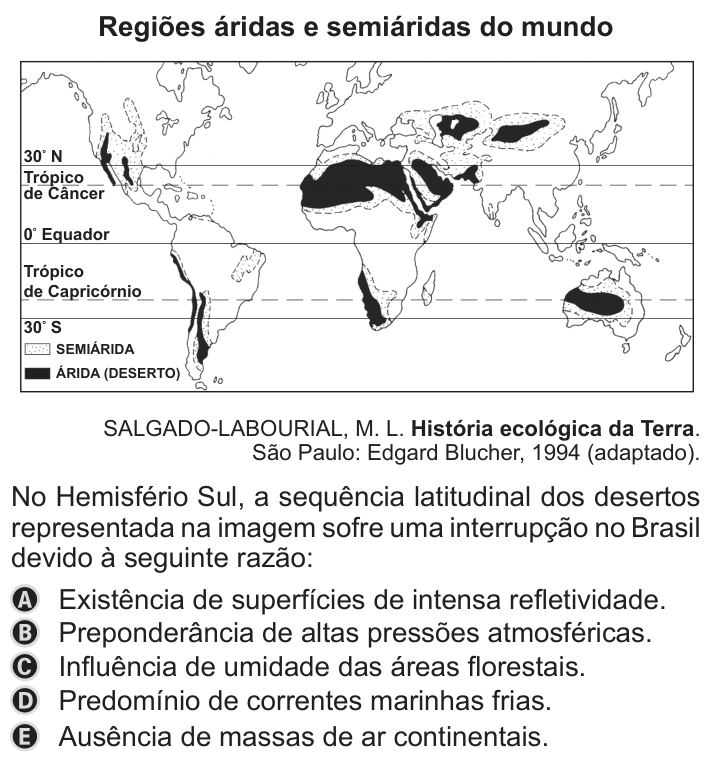 Questão 57 no caderno Azul do ENEM 2019