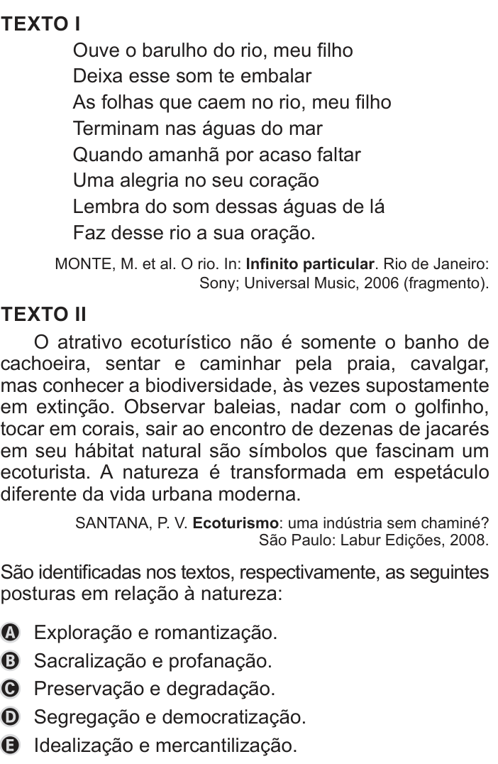 Questão 61 no caderno Azul do ENEM 2019