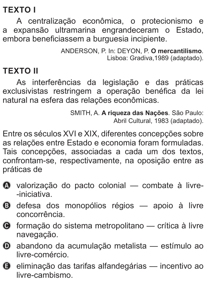 Questão 63 no caderno Azul do ENEM 2019