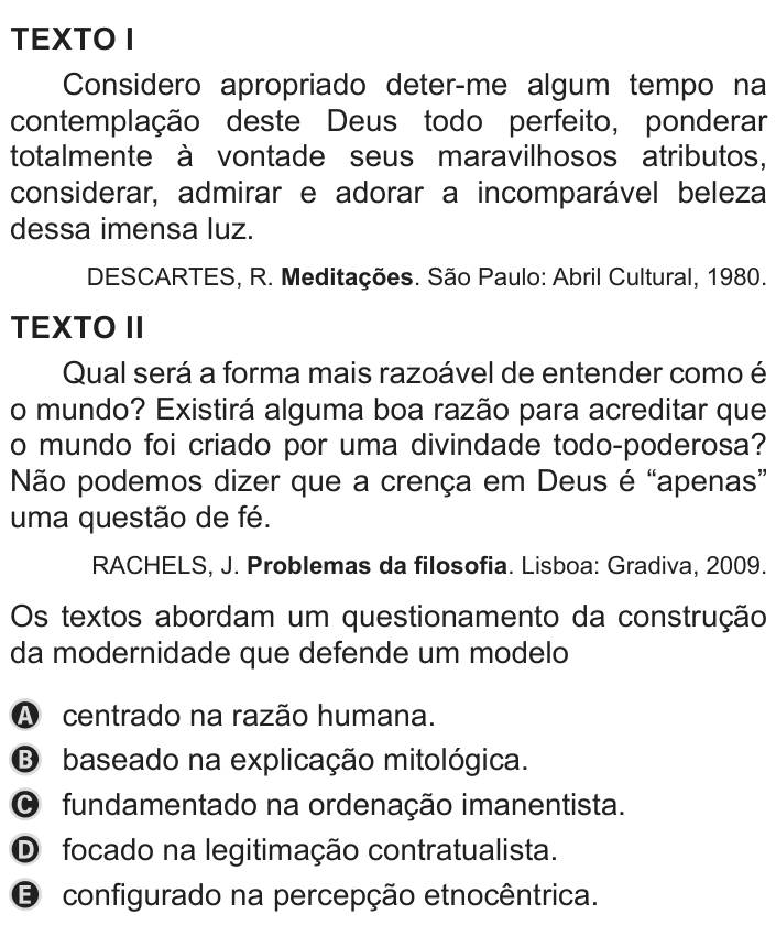 Questão 67 no caderno Azul do ENEM 2019