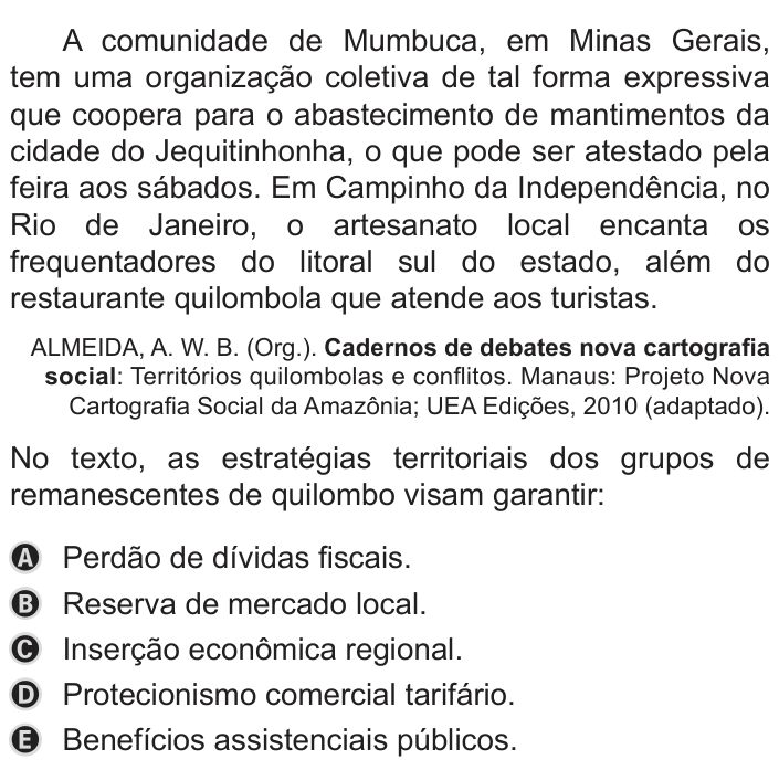 Questão 68 no caderno Azul do ENEM 2019