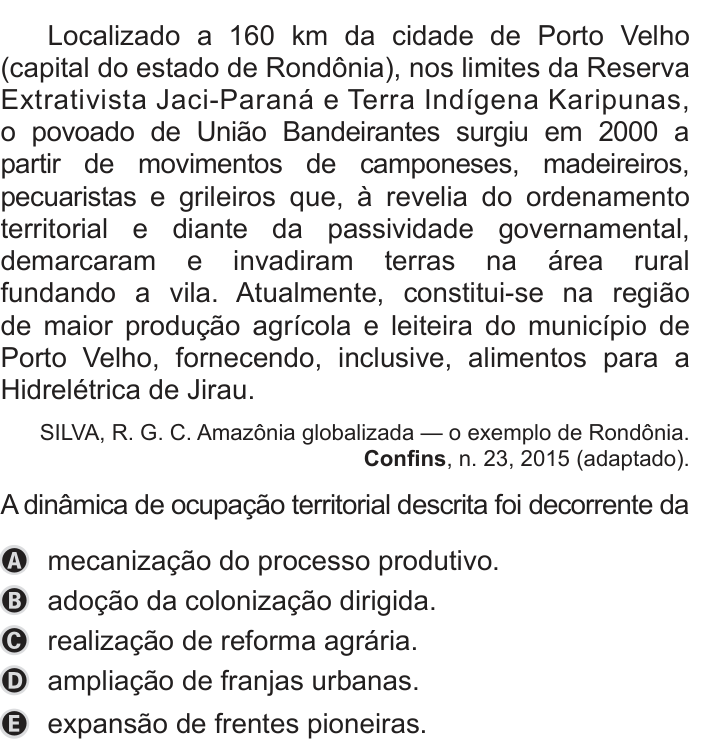 Questão 69 no caderno Azul do ENEM 2019