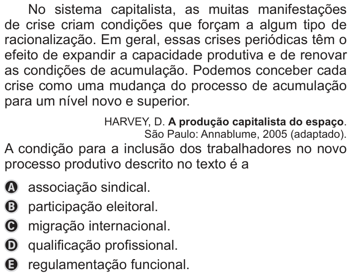 Questão 71 no caderno Azul do ENEM 2019
