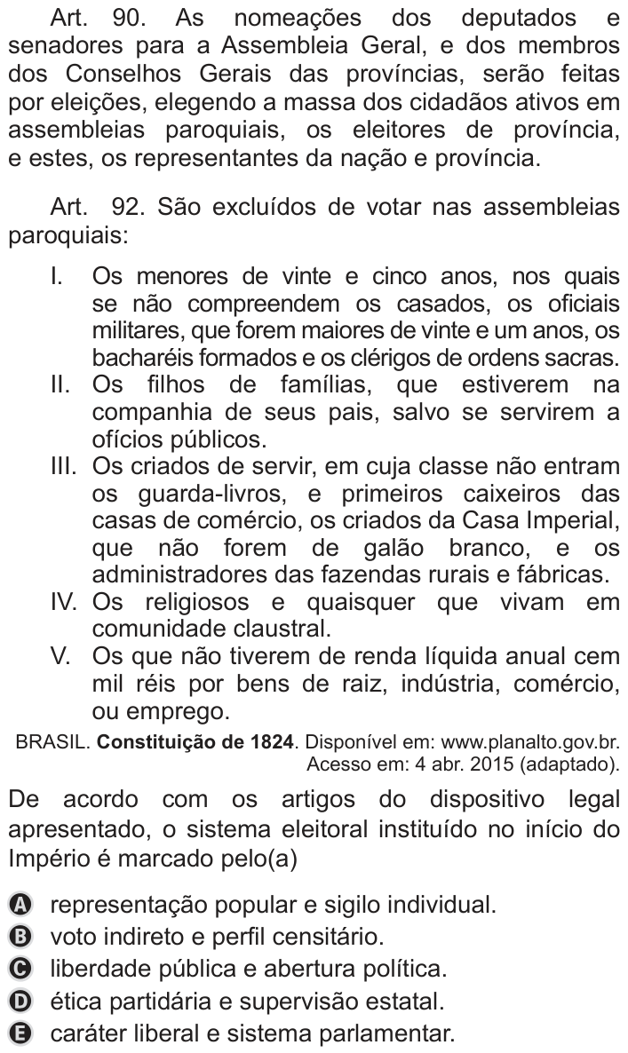 Questão 72 no caderno Azul do ENEM 2019