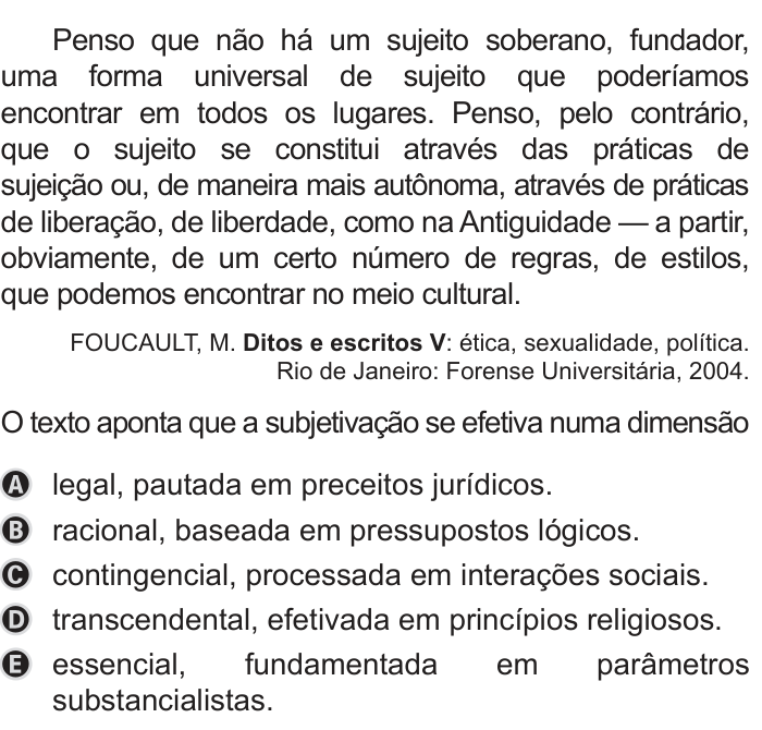 Questão 74 no caderno Azul do ENEM 2019