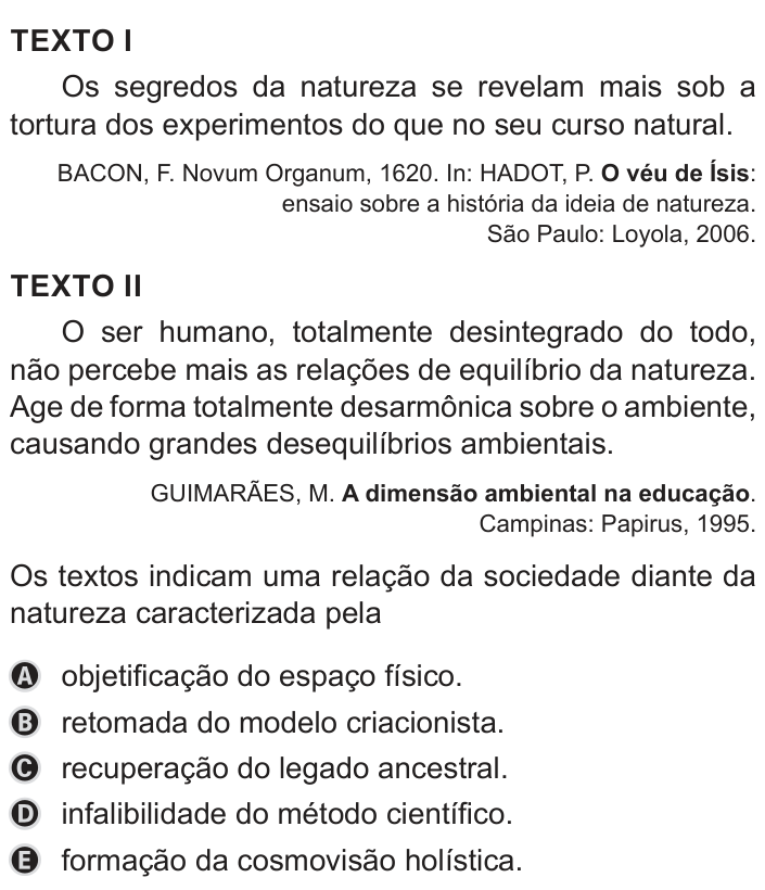 Questão 75 no caderno Azul do ENEM 2019